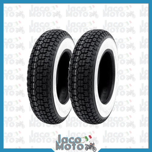 Juego De 2 Neumáticos Con Franja Blanca Para Vespa 50 Special Y Primavera 125 - PROMA