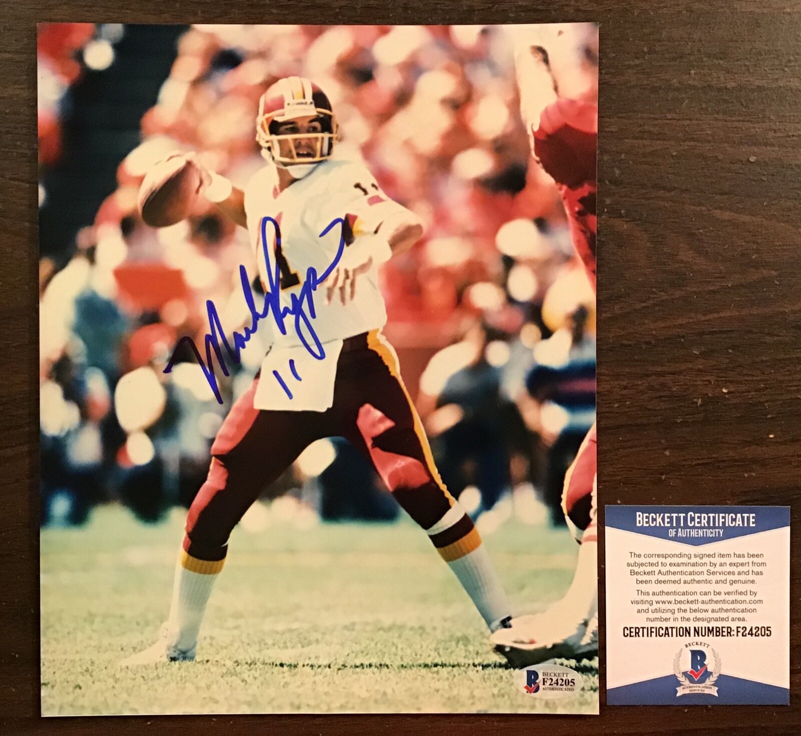 Tim Rypien Signature Mark Rypien autograph 8 X 10 signed photo BAS Washington Redskins | eBay
