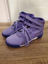 Girl's Reebok Classic Freestyle Hi-Top Shoes Purple Size 13.5 Old School Style