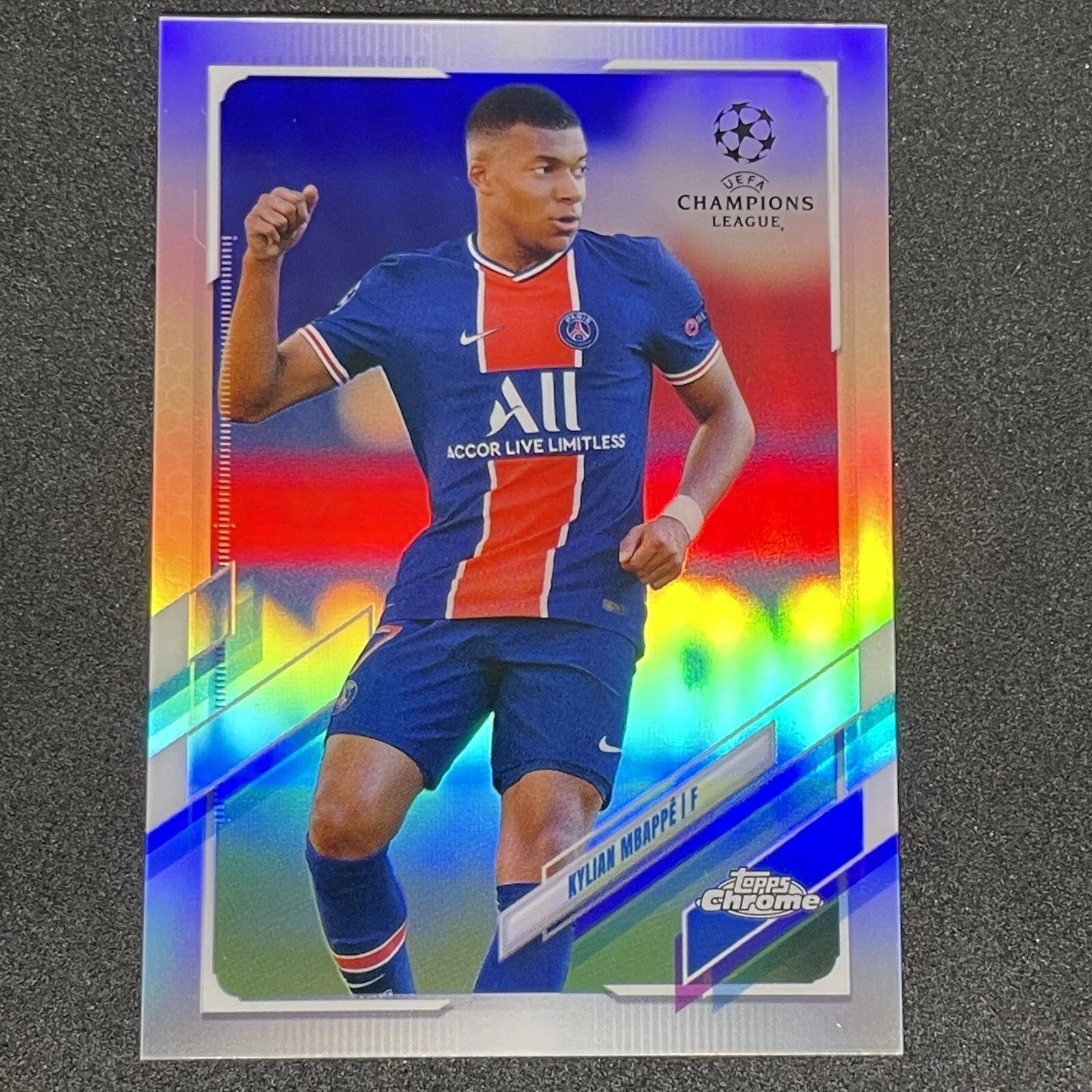Kylian Mbappe 2020-21 Topps Chrome UCL Refractor #95 PSG