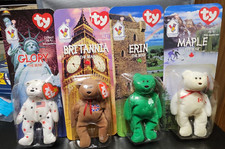 Mcdonald's Ty Teenie Beanie Babies 1999 Erin Maple Glory Britannia Complete Set