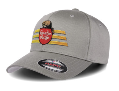 Canadian Pacific (CP) Embroidered F-Unit Beaver Shield Flexfit S/M - Gray Cap