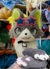 Fursuit Husky Fox Mascot (head + PAWS) Halloween Party Fur Cosplay 23#