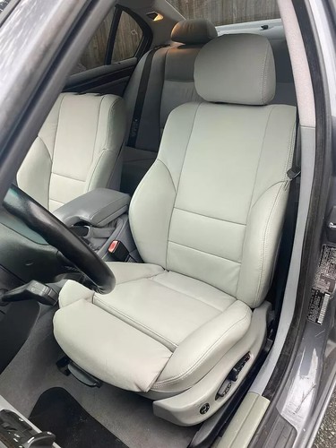 BMW E46 Convertible Custom Faux Leather Seat Covers (Front) 1998-2004 In Gray - 第 1/1 張圖片