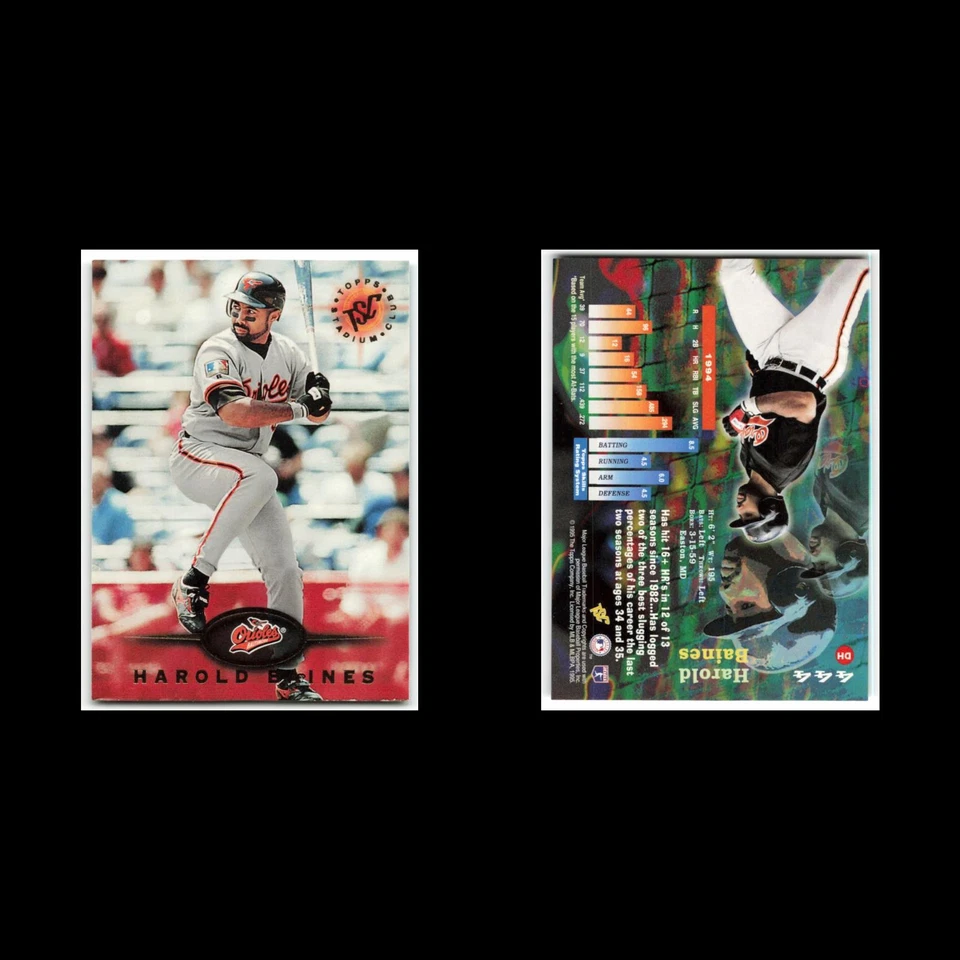Harold Baines #444 1995 Topps Stadium Club Baltimore Orioles Baseball Card MLB - Image 3 of 3