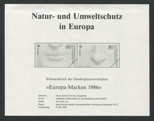 BRD SCHWARZDRUCK 1986 1278/79 EUROPA CEPT BLACK PRINT m492 - Picture 1 of 1