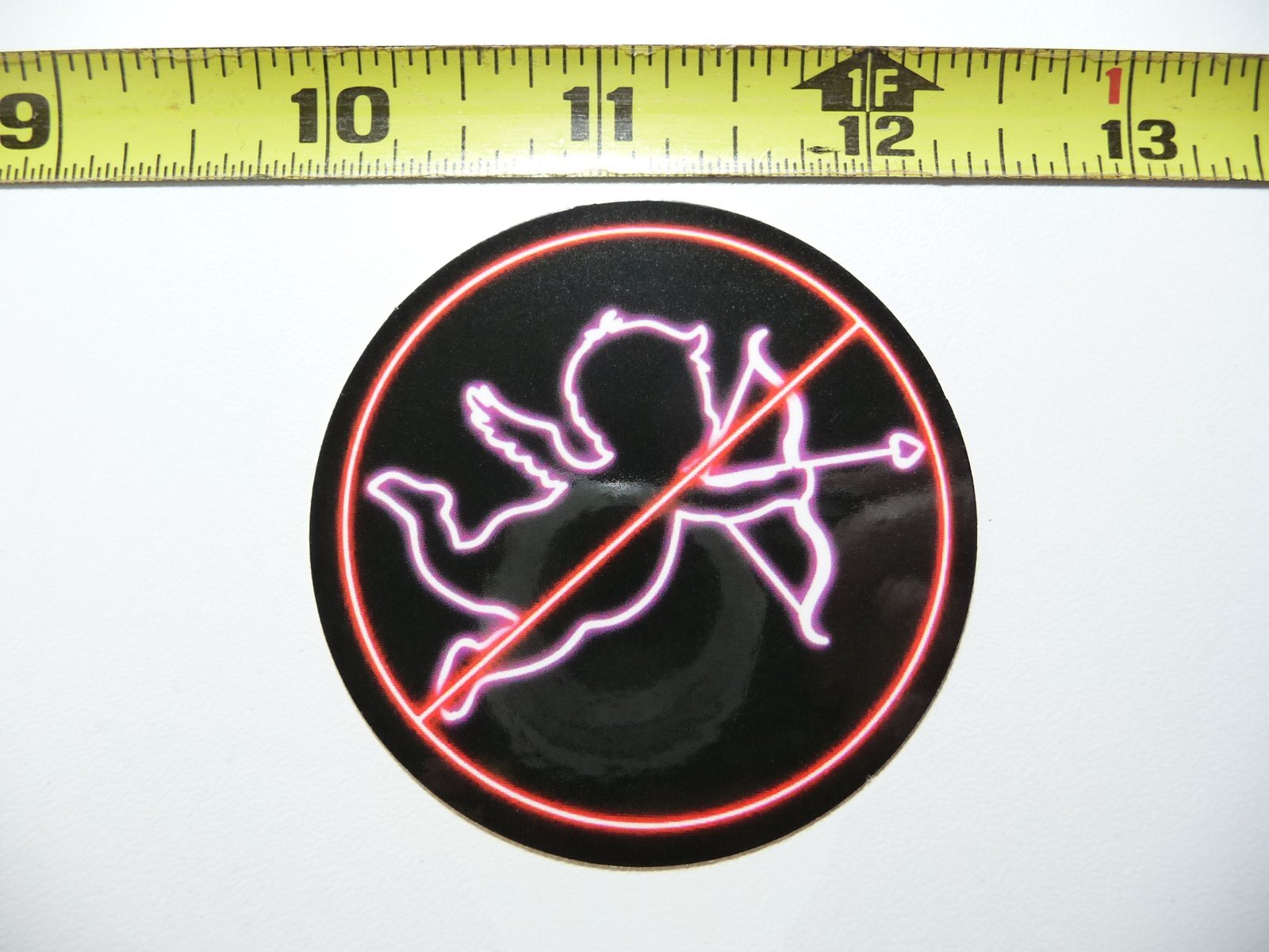 NO CUPIDS LOVE NEON STYLE STICKER DECAL COLORFUL FUNNY CELEBRATION