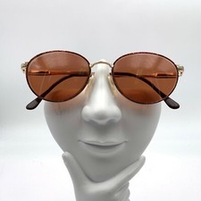 Vintage Marcolin 7164 Brown Gold Metal Oval Sunglasses Italy FRAMES ONLY