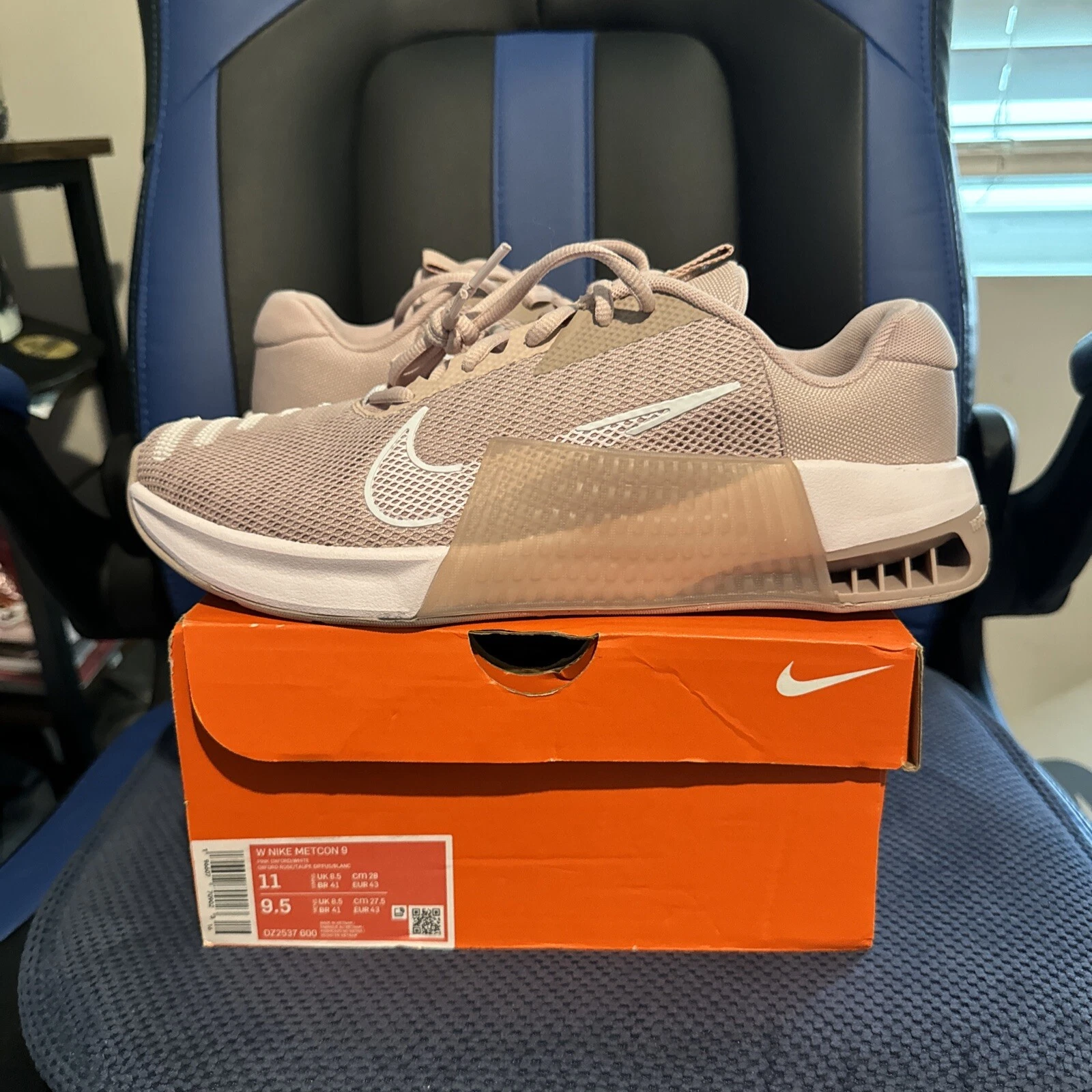 Taglia 11W 9.5M Nike Metcon 9 Oxford rosa facile da usare con