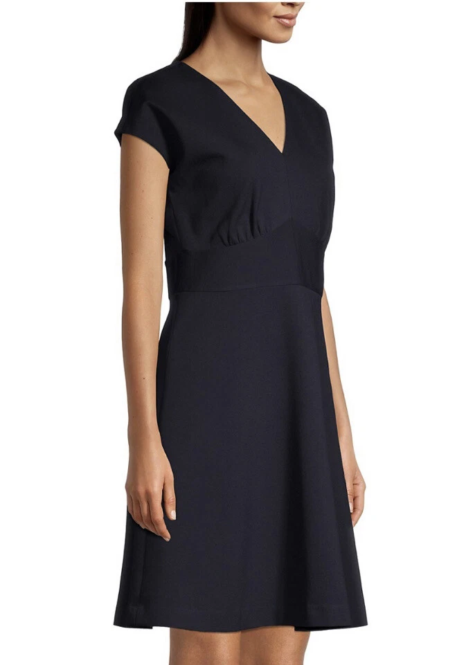 Abito Kate Spade New York Ponte A line in maglia nera elasticizzato cappuccio manica taglia M