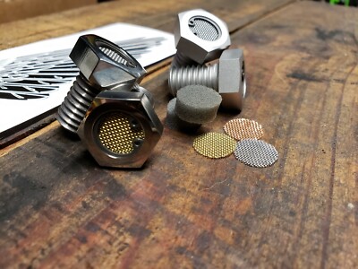 Polished Brass Breather Bolts For Harley XL Sportster - Chopper Bobber FL FX FXR
