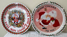 Merry Christmas Cheers Kissing Santa Claus Ti...