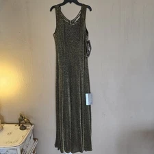 Vintage Y2K Molly Malloy Evening dress bronze black sparkle sz 10