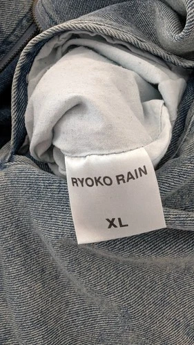 Ryoko Rain Reversible Rose Denim Work Jacket Faded Blue Embroidered Unisex XL image 9