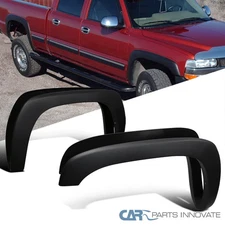 Fit 99-07 Chevy Silverado 99-06 GMC Sierra Matte Black Fender Flares Wheel Cover