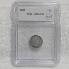 1907 Barber Dime ICG Genuine 10C Silver Philadelphia Circulated