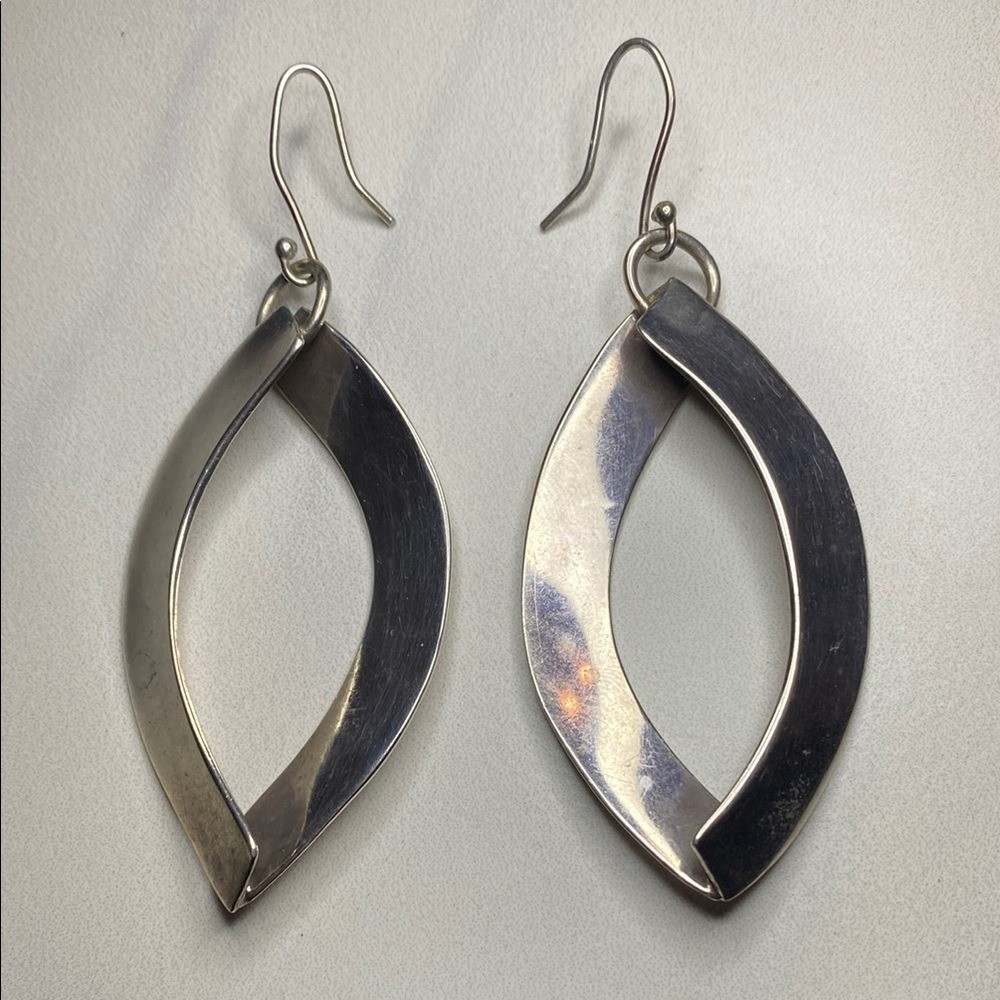 Solid Sterling Silver Earrings 925 - image 1