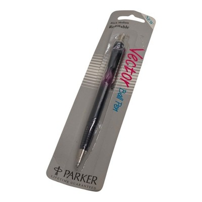 Parker Vector Ballpoint Pen Black Medium Refillable Blister Pack Open