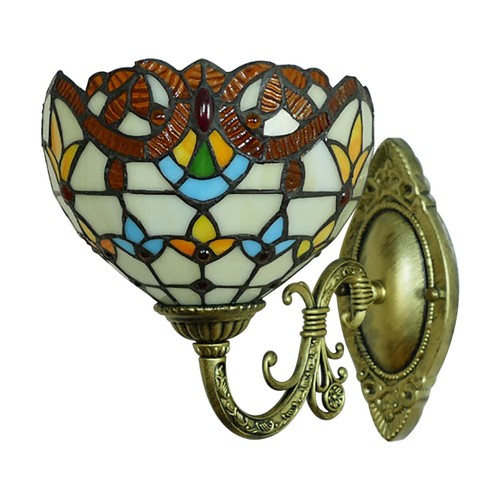 Tiffany Style Wall Sconce Stained Glass Light Art Deco Fixture Wall Mount Lamp - Picture 7 of 12