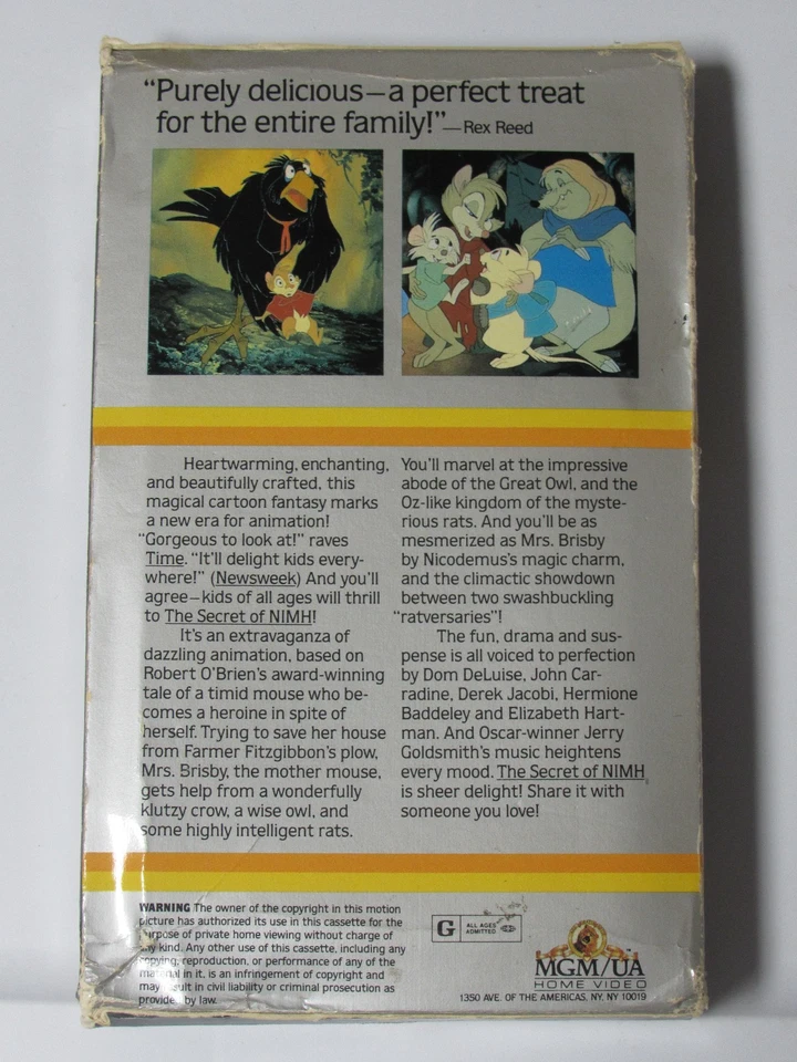The Secret Of Nimh (VHS 1982) RARE MGM Big Box Don Bluth Movie Video Tape FREE - Image 2 of 4