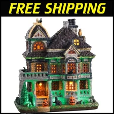 Eerie Grimsbury Haunted House with Push Button Lights - Perfect for Fall