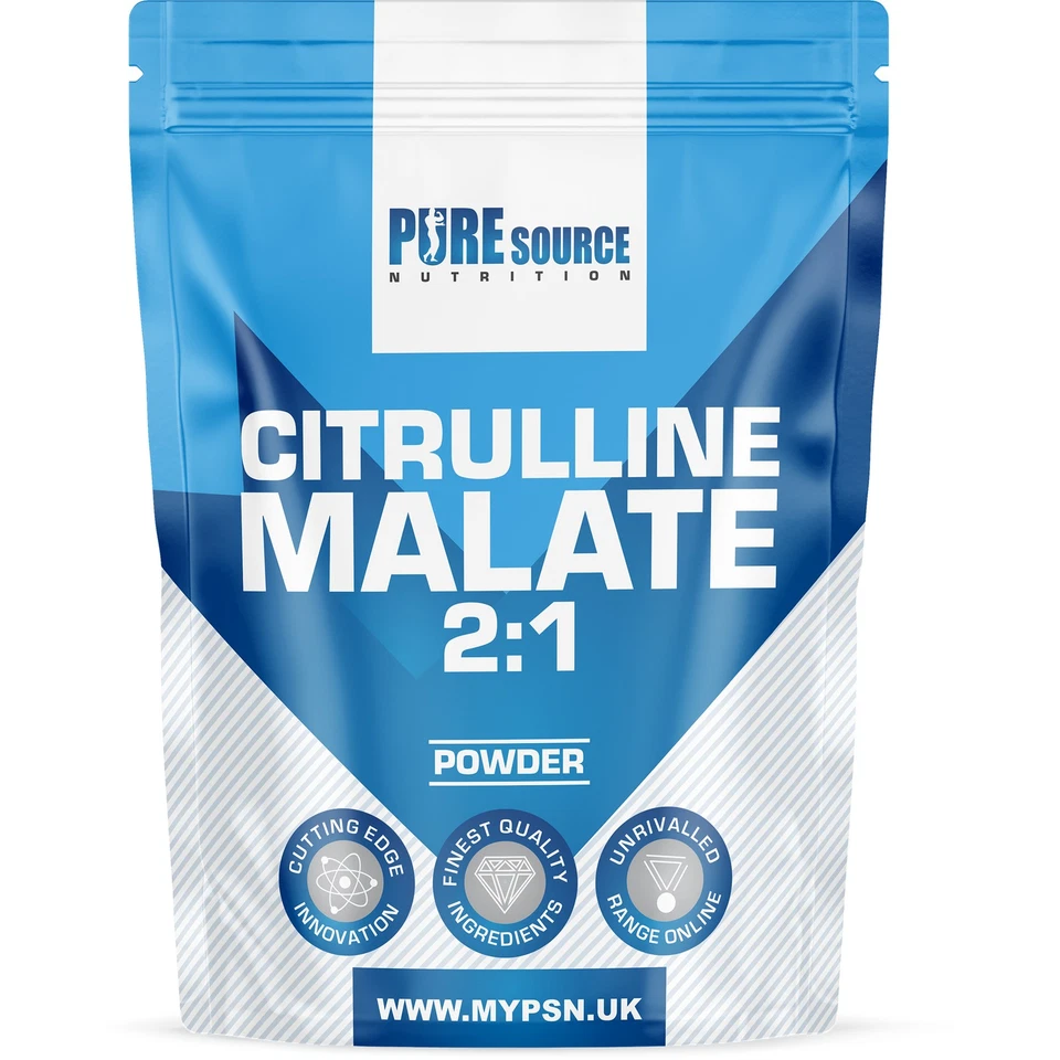 PURE SOURCE NUTRITION Pure Citrulline Malate Pre Workout Powder 100g | 250g | 500g Strong Muscle Pump