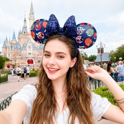 Disney Parks Mickey And Friends Circle Navy Blue Minnie Ears  display picture 3