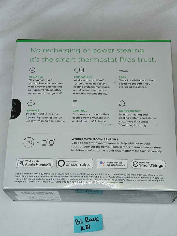 ecobee for pro ecobee3 lite Smart Thermostat Pro EB-STATE3LTP-02 New! SEALED! - Image 4 of 4