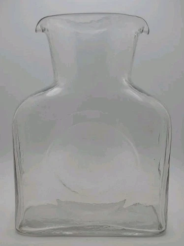 BLENKO CRYSTAL CLEAR 384 DBL SPOUT ART GLASS OPEN WATER BOTTLE PITCHER CARAFE