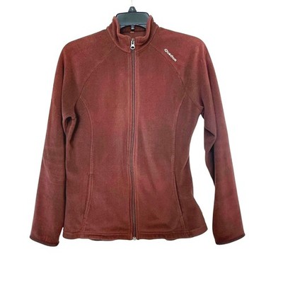 Fleece Womens Brown Full Zip Jacket Outdoor Adventure Layer Size L