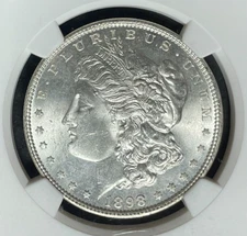 1898 MORGAN SILVER DOLLAR ~ NGC MS 64 ~BEAUTIFUL P.Q. COIN~REF#95-009