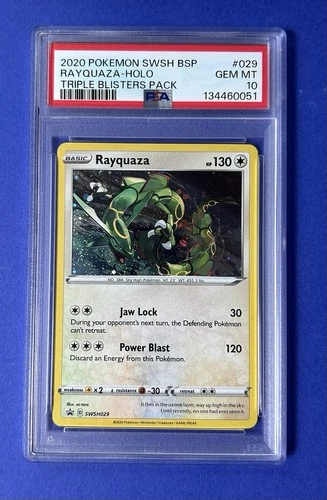 New Listing2020 Pokémon SWSH BSP Rayquaza Holo Triple Blister Pack #029 PSA 10 GEM MT