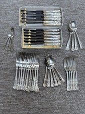 Vintage Smith Seymour Ltd Sheffield Cutlery Set - Kings Pattern - EPNS A1