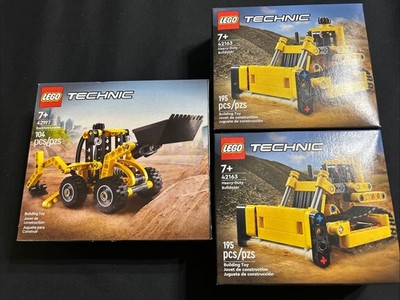 LOT of 3 TECHNIC ( 2 Lego 42163 Heavy-Duty Bulldozer And 1 42197 Backhoe Loader)