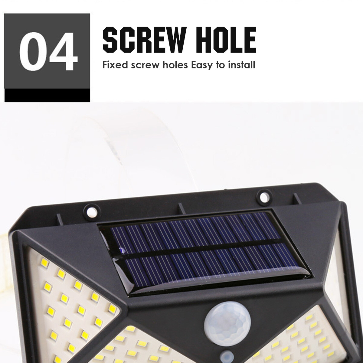 100LED Solar Wall Lights PIR Motion Sensor Outdoor Garden Security Lamp Lighting