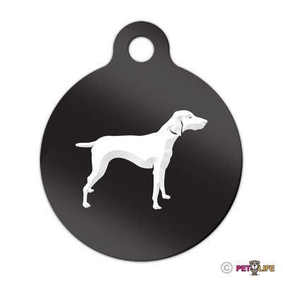 Weimaraner Engraved Keychain Round Tag w/tab weim Many Colors