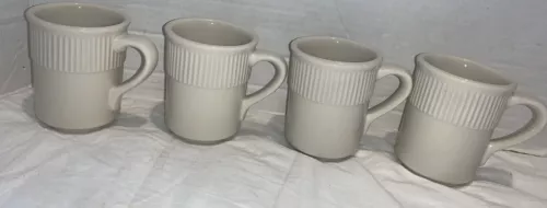 REGO E987-31X Coffee Mug Cup Heavy Vintage Diner Restaurant Ware Set of 4