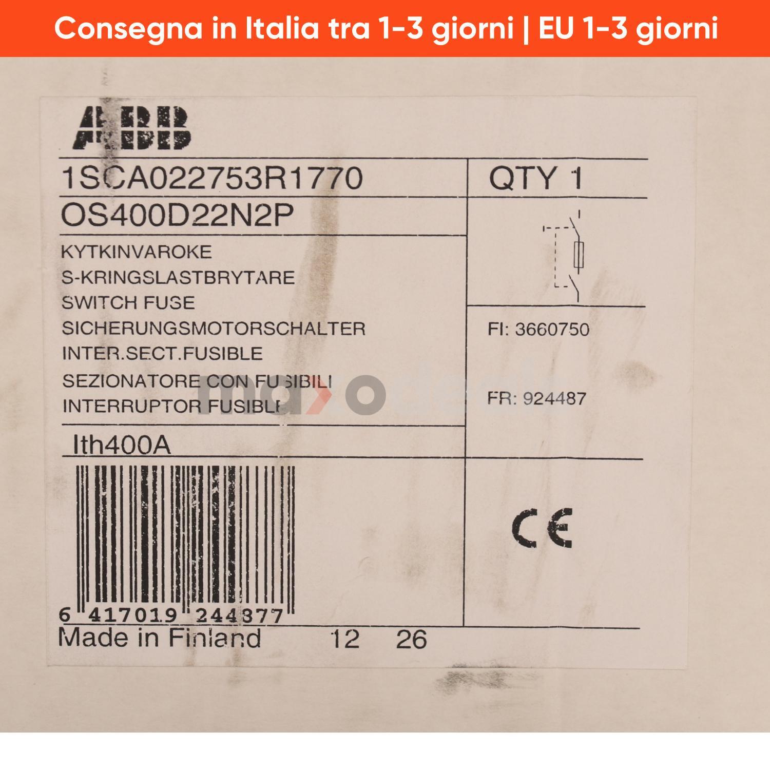 Abb 1SCA022753R1770 Switch Fuse  New NFP