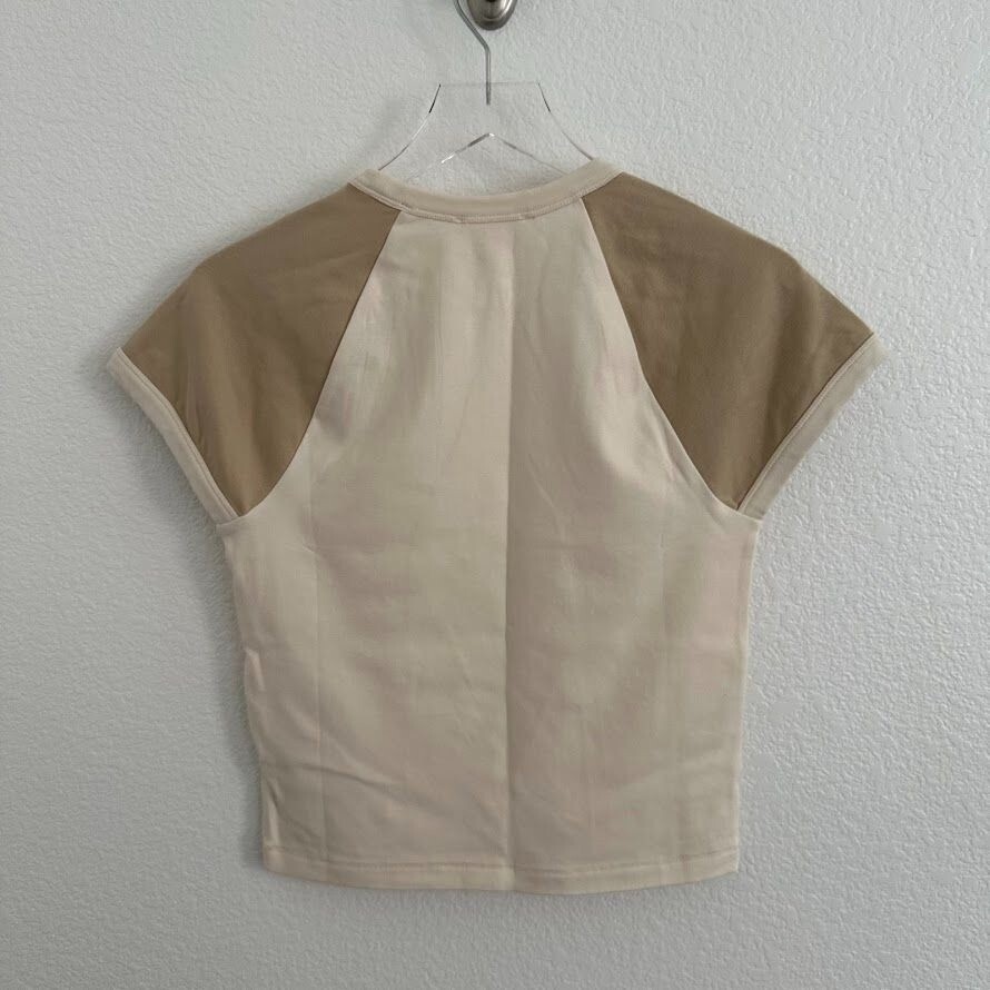 Madewell Raglan-Sleeve Baby Tee in Antique Cream | eBay