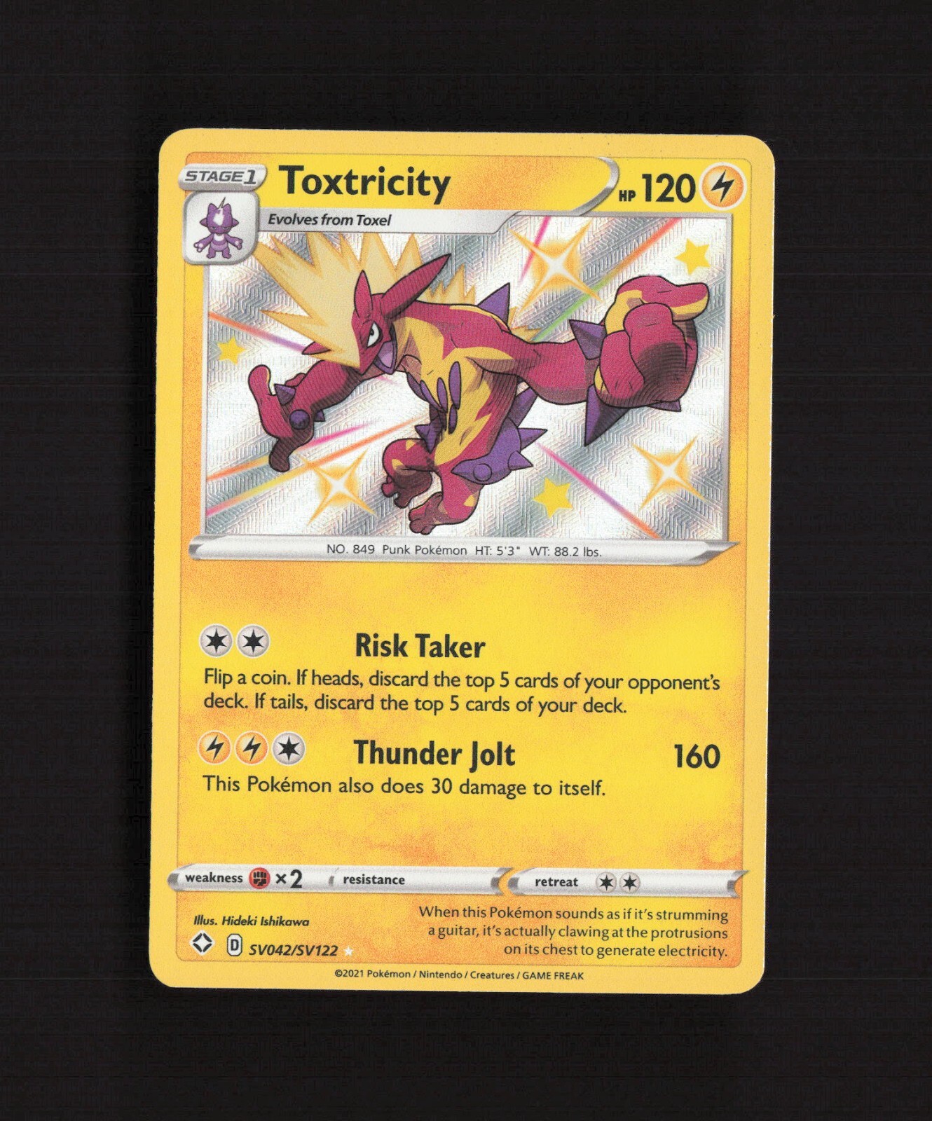 Toxtricity SV042/SV122 Shining Fates Shiny Holo Rare Pokemon Card