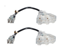 Set of 2 Power Cord NEMA 5-15P to NEMA 5-15R 14AWG 3-Prong Black 1ft