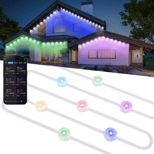 Permanent Outdoor Eaves Lights 100ft 72 LED Home Decor for Party Smart RGBIC