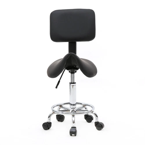 US Saddle Stool Tattoo Salon Adjustable Hairdressing Styling Chair with Backrest - Picture 10 of 11