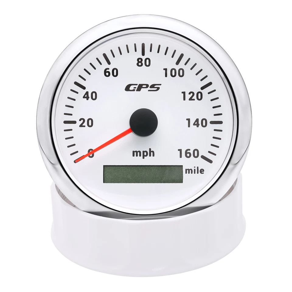 6 Gauge Set 110mm White GPS Speedometer 160MPH Tachometer 8000RPM Waterproof - Image 4 of 4