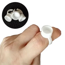 100x Pigment Rings Tattoo Ink Cup Makeup Ring Glue Holder Permanent Large