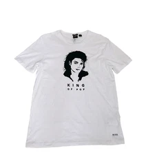 Hugo Boss Michael Jackson King Of Pop Mens T Shirt XL White Slim Fit