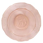 Childs Mother Goose Bowl Pink Depression Glass Bo Peep 3 Blind Mice Vintage