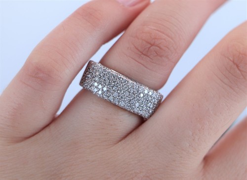 $7,250 Sonia B Bitton 18K White Gold 1.75ct Pave Set Diamond Ring Band Size 8 - Picture 2 of 7