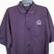 Descente Polo Shirt Mens Large Purple Caledonia Golf and Fish Club Preppy