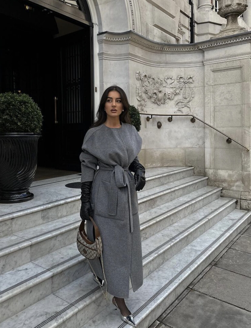 ZARA ZW DOUBLE-FACED WOOL BLEND COAT GREY NEW FW24 SIZE XS-S ZARA ZW DOUBLE-FACED WOOL BLEND COAT GREY NEW FW24 SIZE XS-S